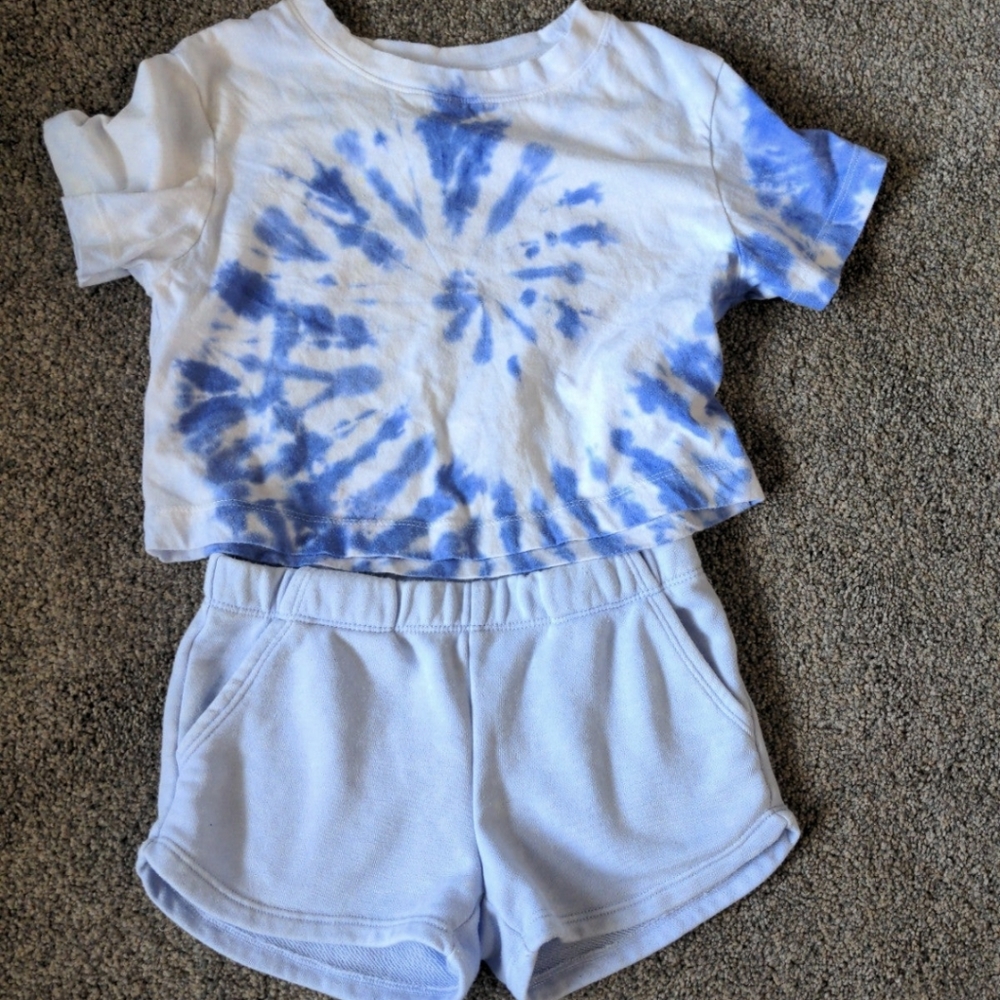 More Than Magic lounge wear - size XS(4/5) - tie dye - crop top